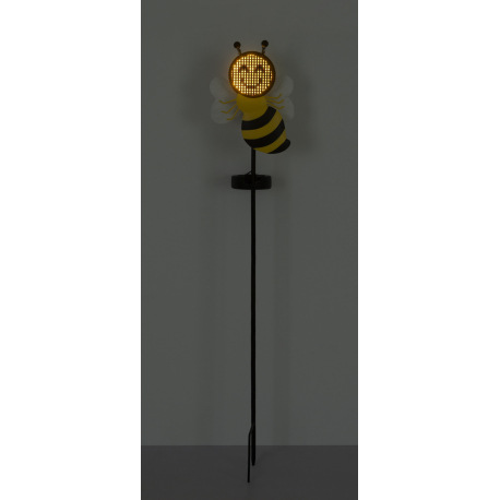 Solárne svietidlo, kov biely/žltý/čierny matný, plast čierny matný, vypínač, batéria súčasťou baleni 18