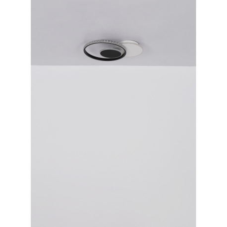 Stropné svietidlo, matný biely kov, matný čierny kov, akryl biely, číre plastové krištále, DxŠxV: 45 8