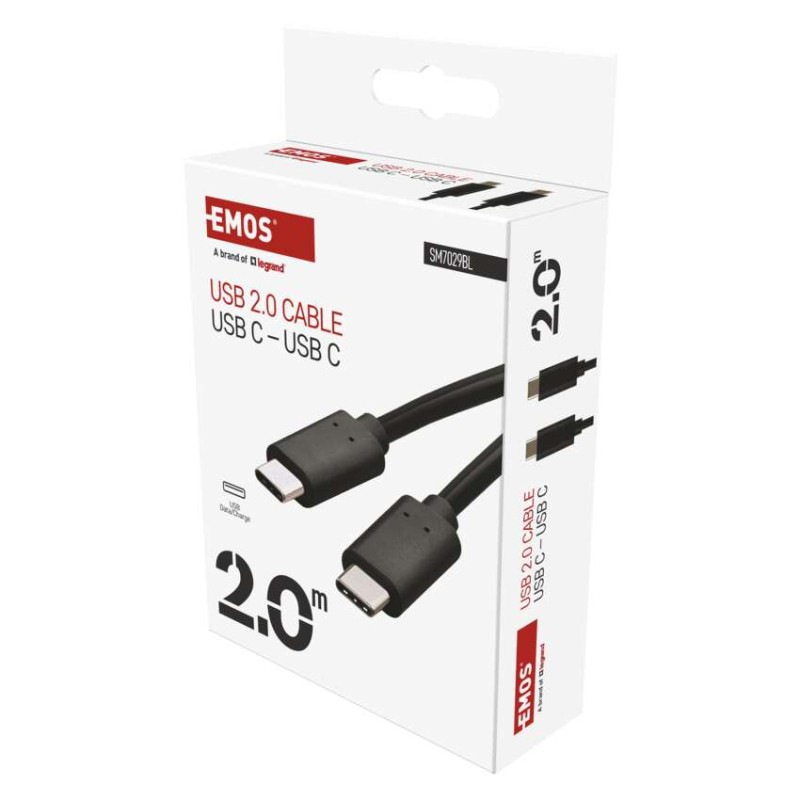 Nabíjací a dátový kábel 2.0 USB-C / USB-C, 2 m, čierny 4