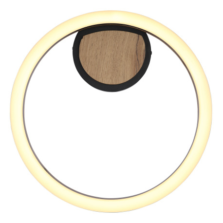 Stropné svietidlo, kov čierny matný, MDF so vzhľadom dreva, plast čierny matný, plast biely, ø:300mm 3