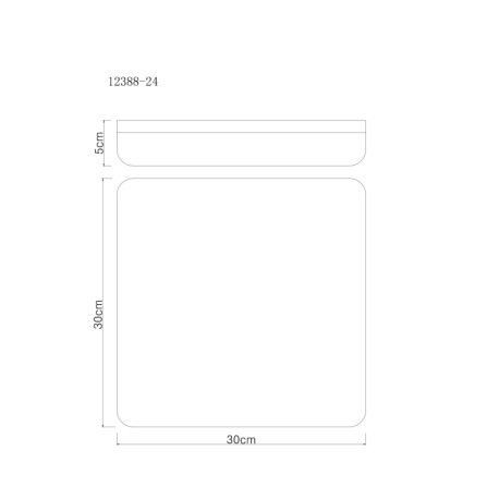 Stropné svietidlo, plast čierny, plast biely, DxŠxV: 300x300x50mm, vrátane LED 18W 230V, zdroj 2000l 5