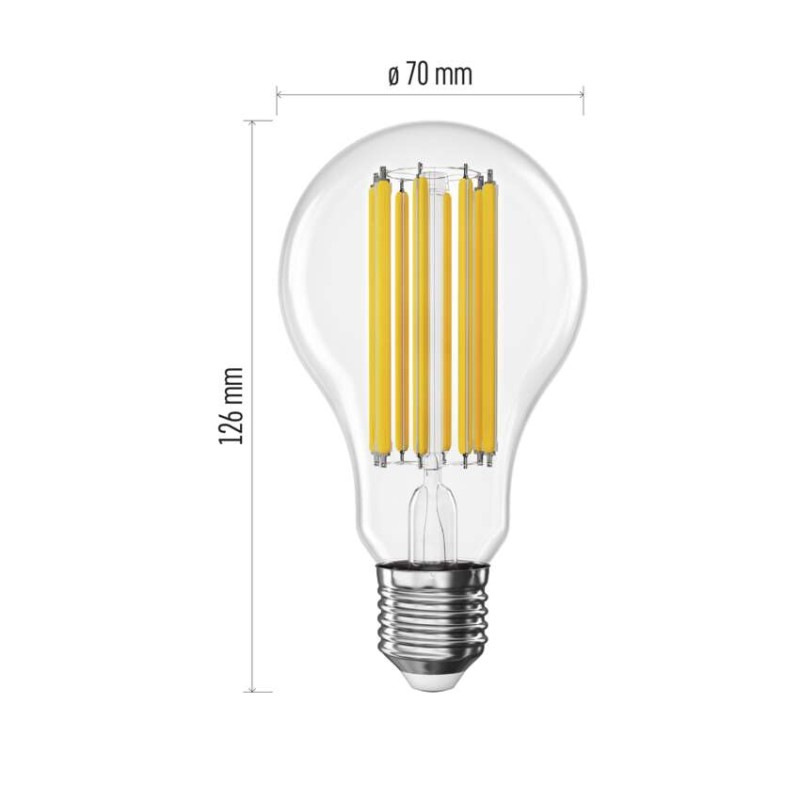 LED žiarovka Filament A70 / E27 / 18 W (150 W) / 2452 lm / Neutrálna biela