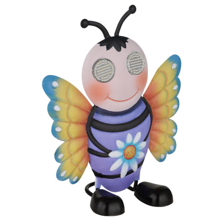 Solárne svietidlo, kov, viacfarebný matný, plast čierny matný, vypínač, batéria súčasťou balenia AAA 8