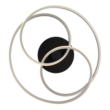 Stropné svietidlo, kov čierny, hliník nikel, plast biely, ø: 500mm, H: 160mm, vrátane LED 40W 230V, 3