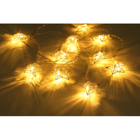 LED svetelná reťaz, kov strieborný, akryl satinovaný, vzdialenosť medzi svetielkami 10cm, napájací k 14