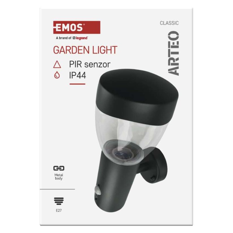 Záhradné nástenné svietidlo ARTEO, senzor súmraku, 16,4 x 12 x 29,5 cm, 1 x E27, 15 W 11