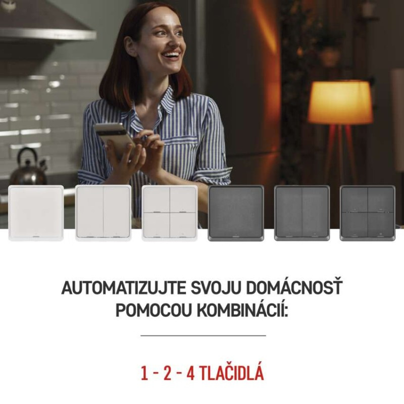 GoSmart Prenosný ovládač scén IP-2001ZB, ZigBee 3.0, 1-tlačidlový 2