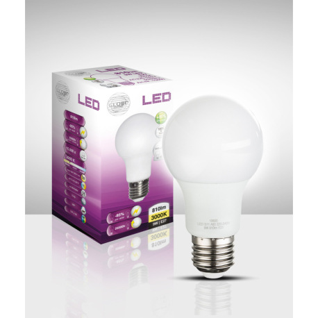 LED žiarovka, plast biely, Ø60, V:105, 1xE27 LED 8.8W 230V, 806lm, 3000K 4
