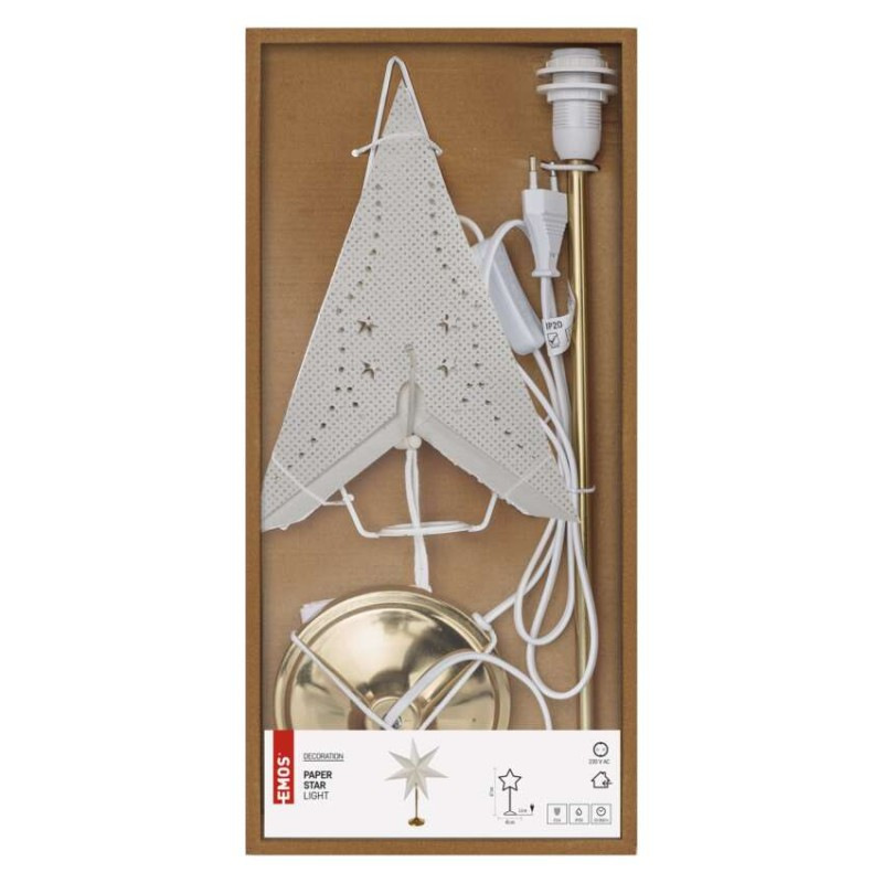 LED hviezda papierová so zlatým stojančekom, 45 cm, vnútorná 4