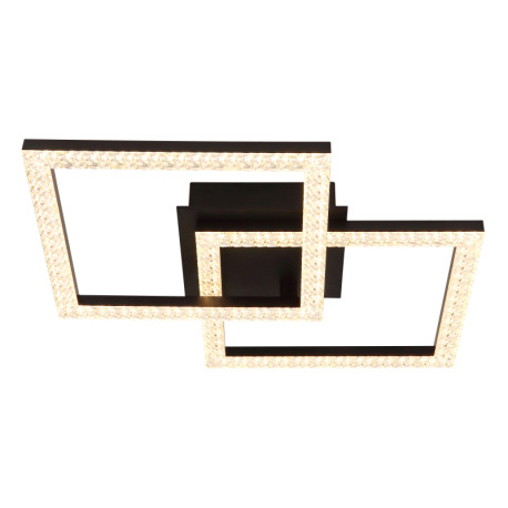 Stropné svietidlo, plastové čierne matné, číre plastové krištále, polohovateľné, DxŠxV: 526x374x75mm 4