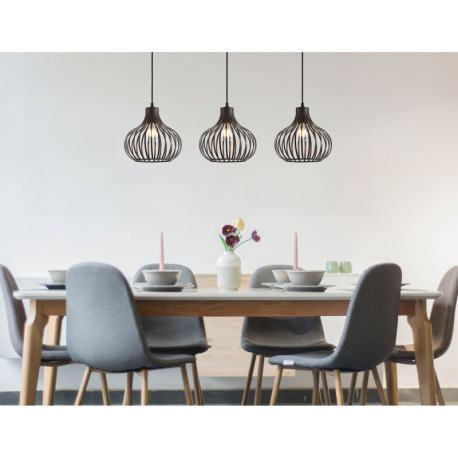 Závesné svietidlo, kov imitácia hrdze, ŠxV: 1050x1500mm, bez žiarovky 3xE27, max. 40W 230V 2