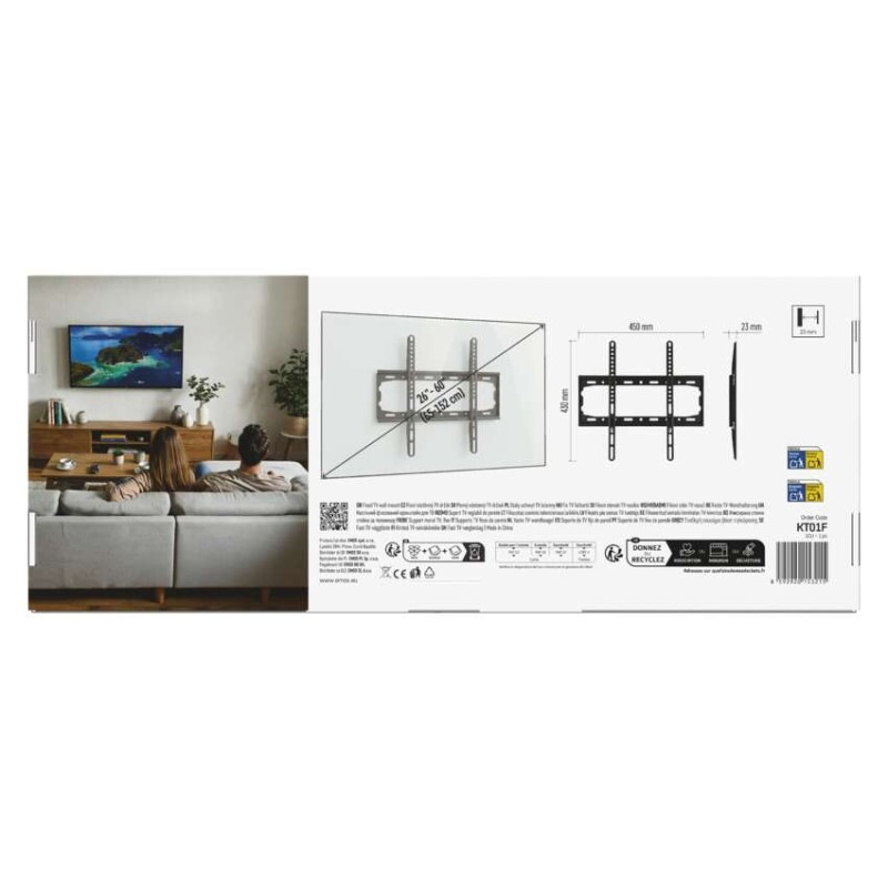 Pevný nástenný TV držiak 26-60" (65–152 cm) 8