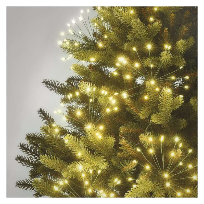 LED svetelná reťaz – svietiace trsy, nano, 5,2 m, vnútorná, teplá biela, časovač 3