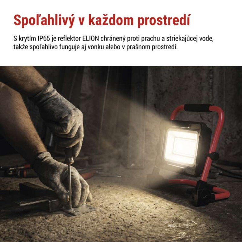 LED reflektor ELION 30W, červeno-čierny, IP65, 4800 lm, neutrálna biela 7