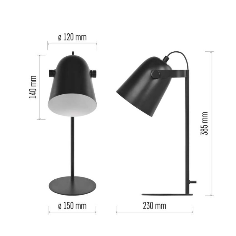 Stolná lampa NINA, čierna 2