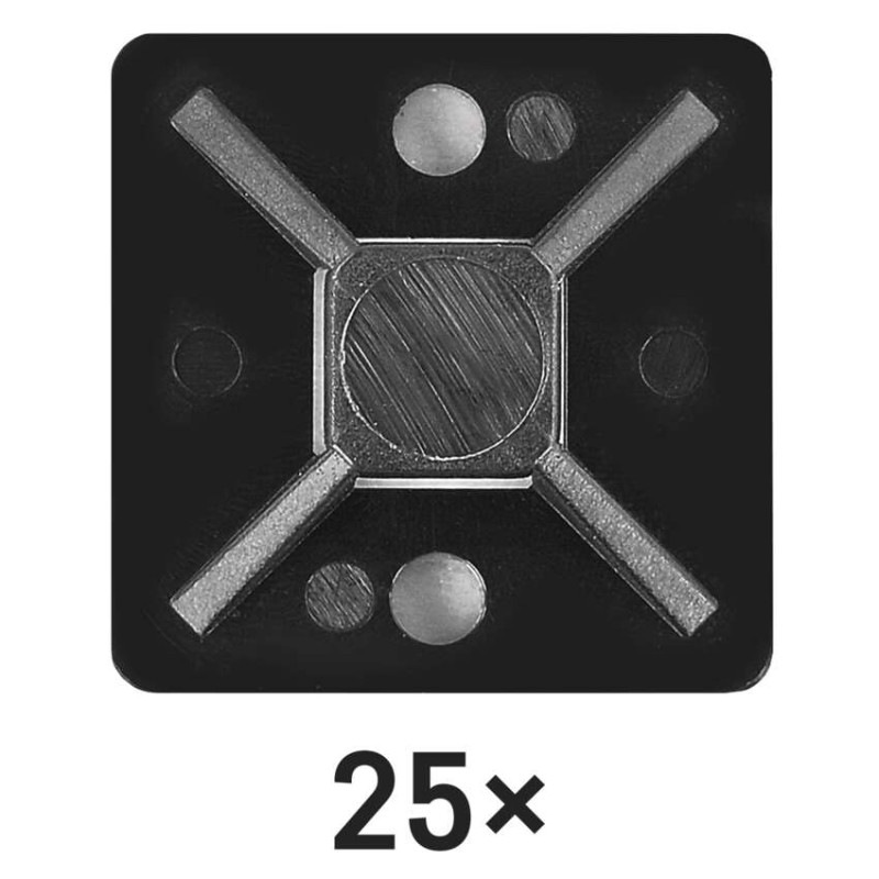 Samolepiaca príchytka sťahovacej pásky 20×20 mm, čierna, 25 ks 5