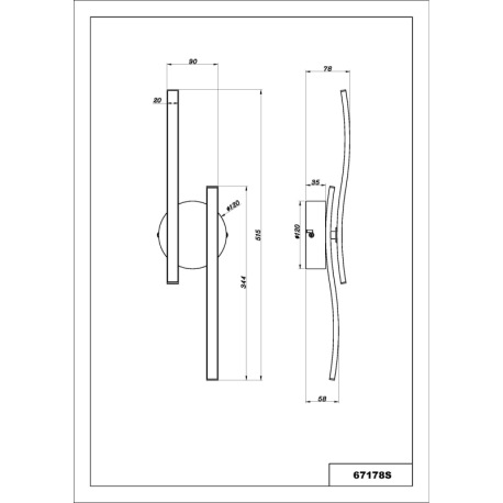 Stropné svietidlo, plast čierny, plast biely, výkyvné rameno, DxŠxV: 515x100x72mm, rozmery ramien: 3 11