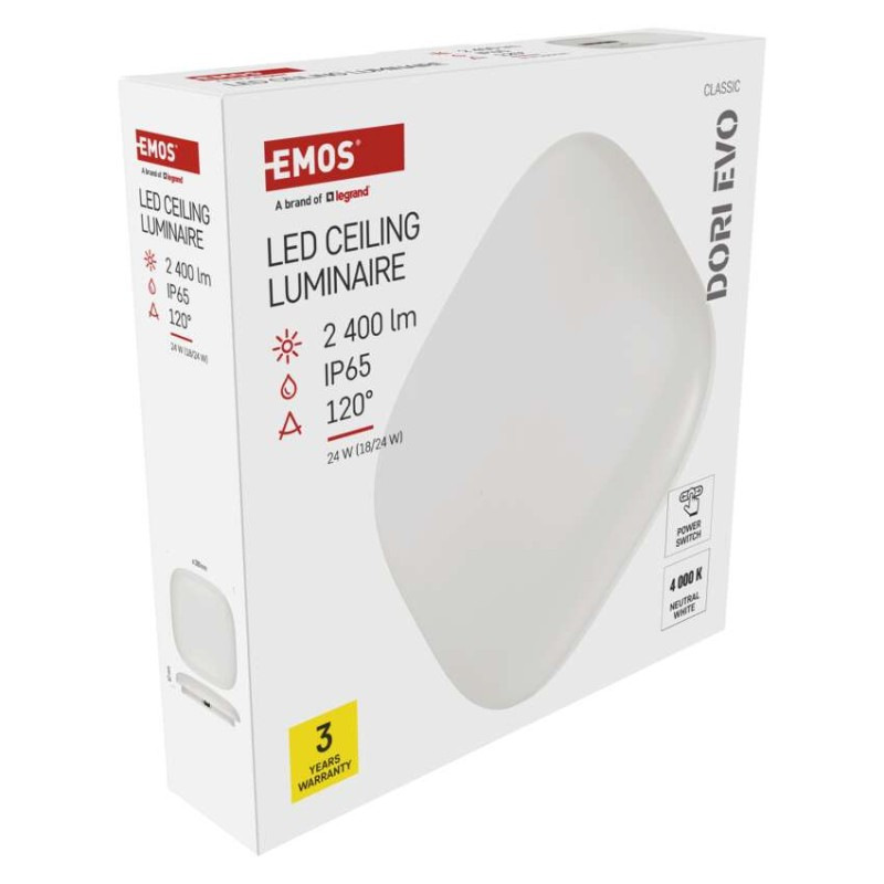 LED prisadené svietidlo DORI EVO, štvorcové, 24W, Neutrálna biela 8