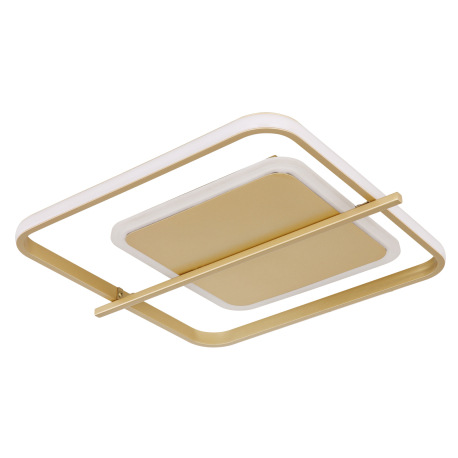 Stropné svietidlo kov zlatej farby, hliník zlatej farby, plast biely, DxŠxV: 400x360x50mm, LED 36W 2 10