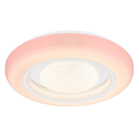 Stropné svietidlo, kov biely, akryl opál, chróm, stmievateľné, viackrokové ovládanie cez nástenný vy 11