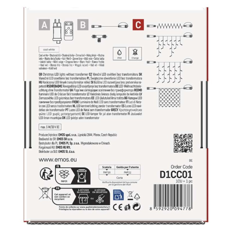 Standard LED spojovacia vianoč. reťaz – cencúle, 2,5 m, vonkajšia, studená biela 11