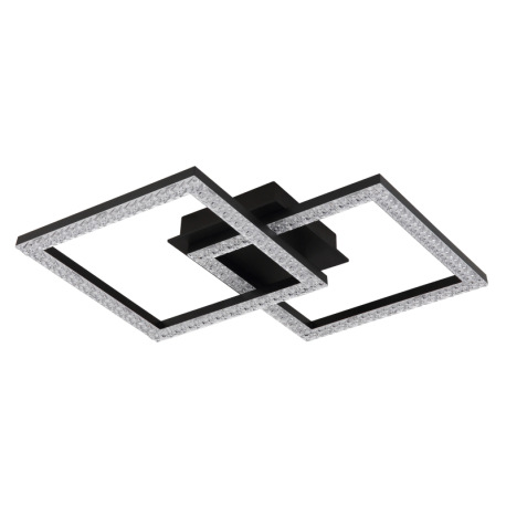 Stropné svietidlo, plastové čierne matné, číre plastové krištále, polohovateľné, DxŠxV: 526x374x75mm 15