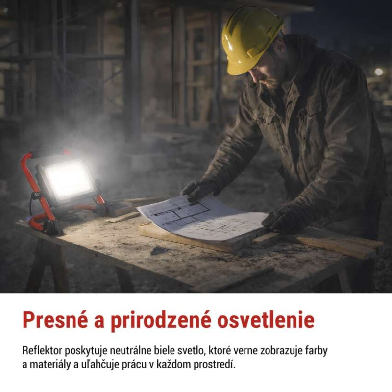 LED reflektor ELION 30W, červeno-čierny, IP65, 4800 lm, neutrálna biela 9