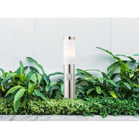 Vonkajšie svietidlo, nerezová ocel, plast biely, IP44, senzor: 90 °, dosah: 9m, Ø 127, V: 450, bez ž 2