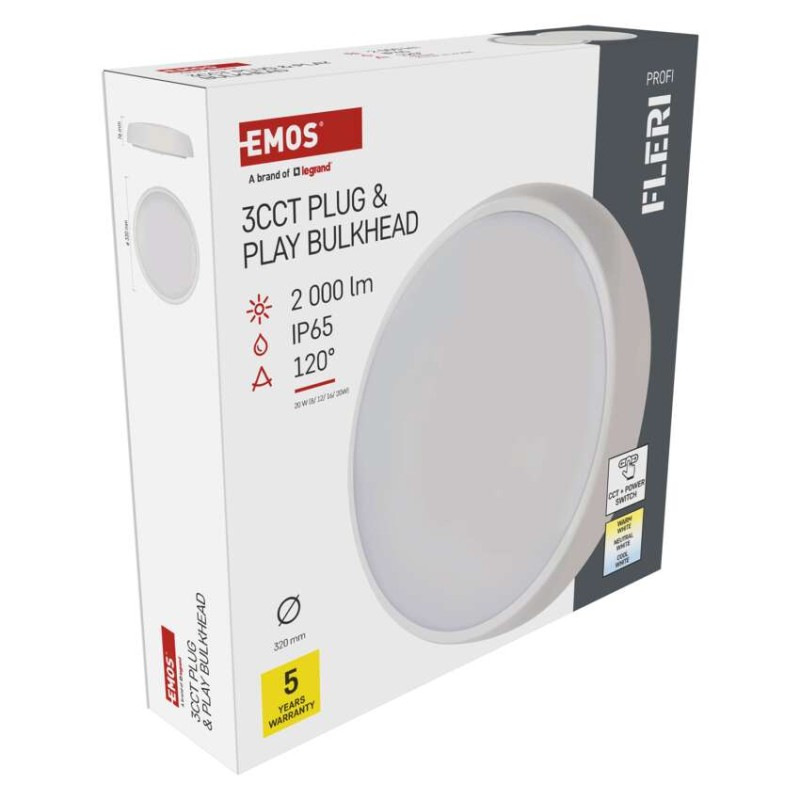 LED prisadené svietidlo FLERI, kruhové 20W, so zmenou CCT 8
