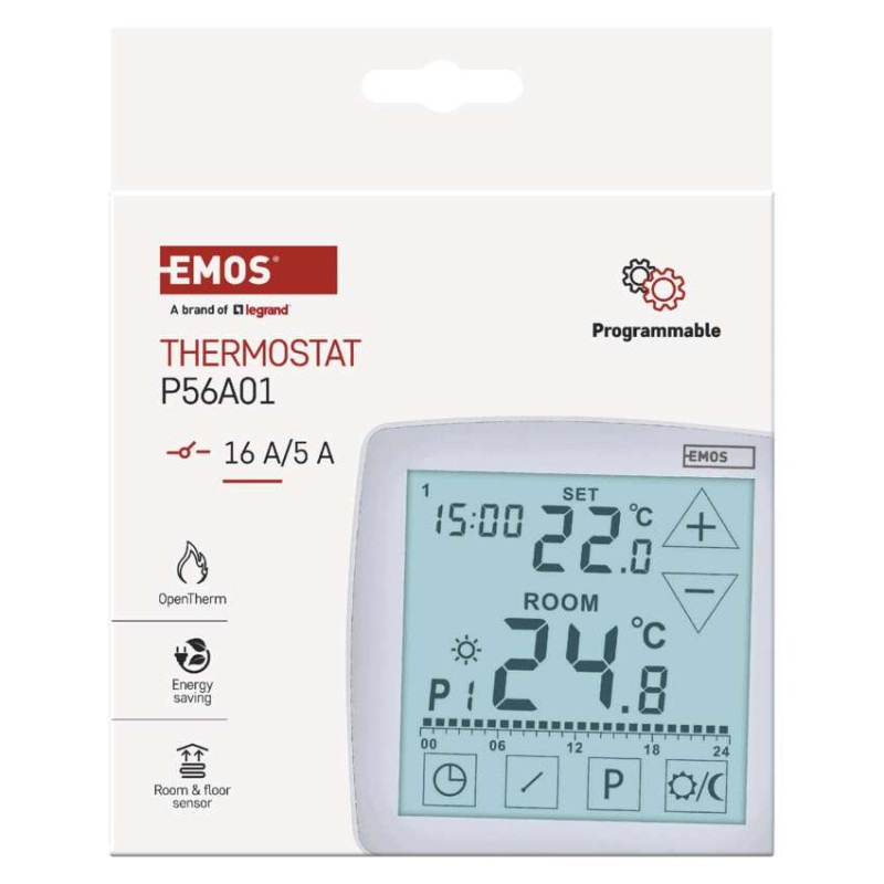 Izbový programovateľný drôtový OpenTherm termostat P56A01 14