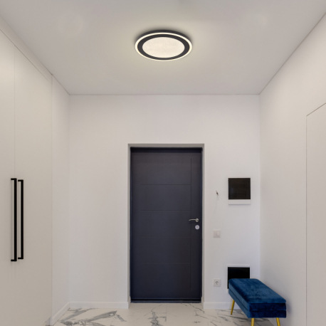 Stropné svietidlo, kov čierny matný, plast čierny matný/biely, niekoľko úrovní pomocou nástenného sp 9