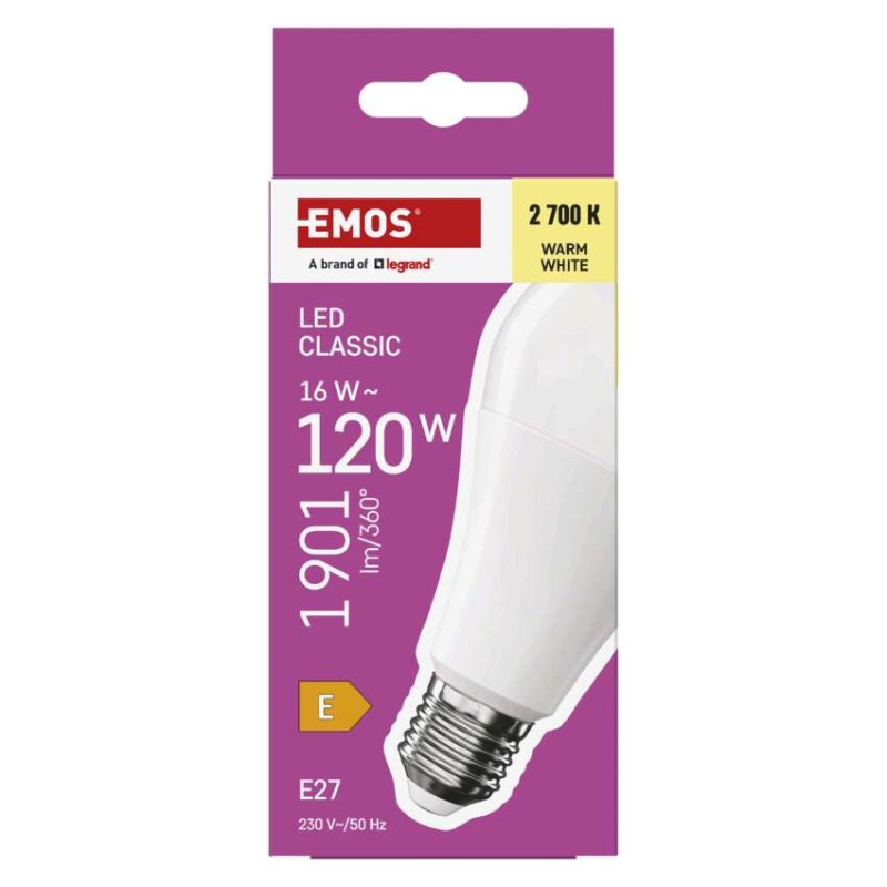 LED žiarovka Classic A70 / E27 / 16 W (120 W) / 1901 lm / Teplá biela 4