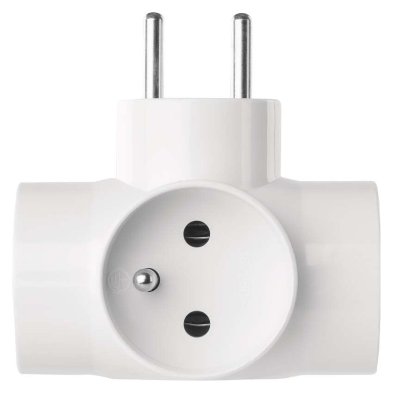 Rozbočovacia zásuvka 3× guľatá, 1