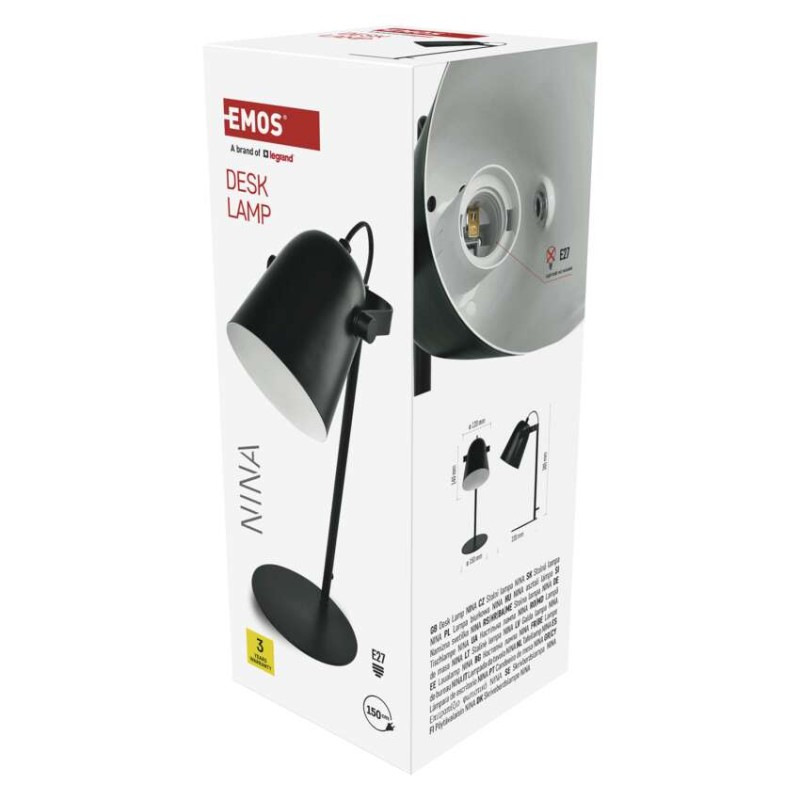 Stolná lampa NINA, čierna 3