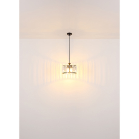 Závesné svietidlo, kov čierny, akrylové krištále číre, kábel PVC čierny, ø: 320mm, V: 1200mm, bez ži 6