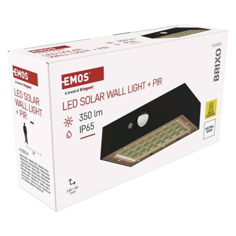 LED solárne svietidlo BRIXO so senzorom pohybu, neutrálna biela 10