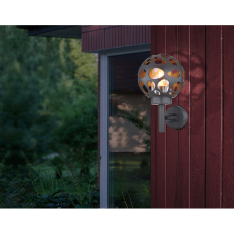 Vonkajšie svietidlo, oceľ antracit, hliník antracit, plast priehľadný, IP44, ŠxV:200x327, H:225, bez 7