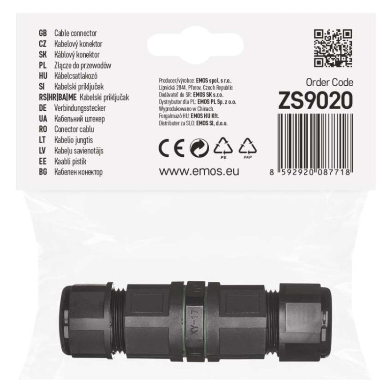 Plastová káblová spojka IP68 4