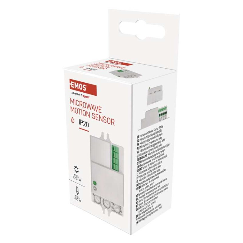 MW senzor (pohybové čidlo) IP20 1200W, biely 5