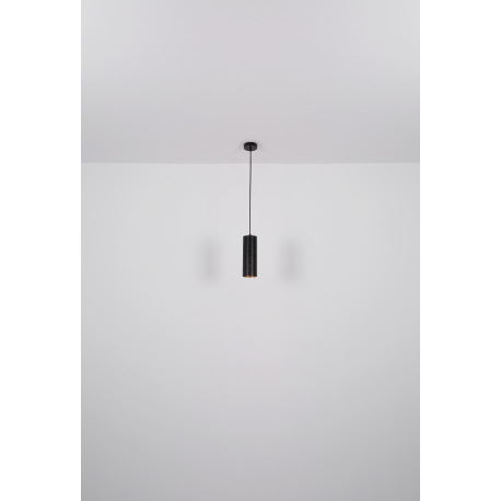 Závesné svietidlo kov čierny matný, tienidlo z dekoratívnym dierovaním zlatej farby, textilný kábel 6