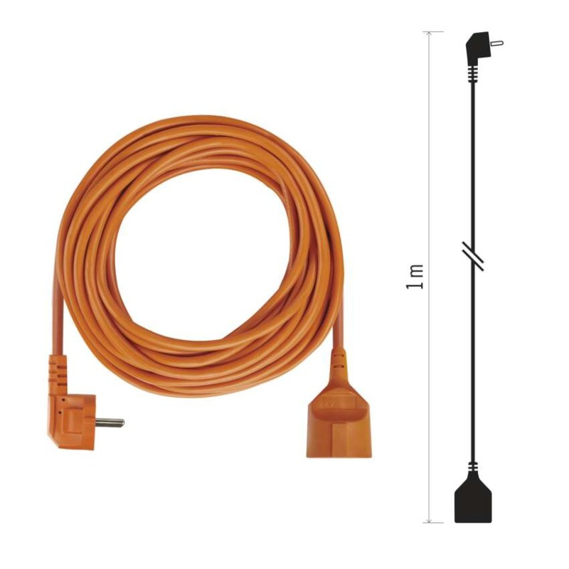 Predlžovací kábel 10 m / 1 zásuvka / oranžový / PVC / 250 V / 1,5 mm2 4