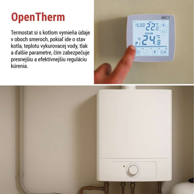 Izbový programovateľný drôtový OpenTherm termostat P56A01 2