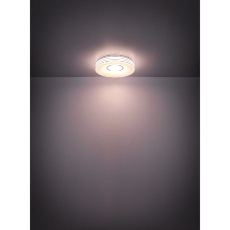 Stropné svietidlo, kov biely, akryl opál, chróm, malé priehľadné krištále, trblietavý efekt, stmieva 16