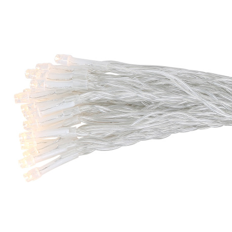 Solárna svetelná reťaz, plast čierny, plast transparentný, kábel od solárneho panelu k prvej LED 3m, 7