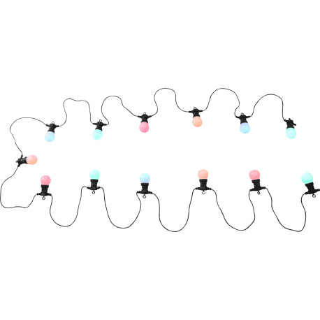 LED svetelná reťaz, čierny plast, plast biely, párty reťaz, pre vonkajšie použitie, IP44, dĺžka kábl