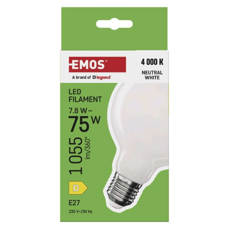 LED žiarovka Filament G95 / E27 / 7,8 W (75 W) / 1055 lm / Neutrálna biela 5