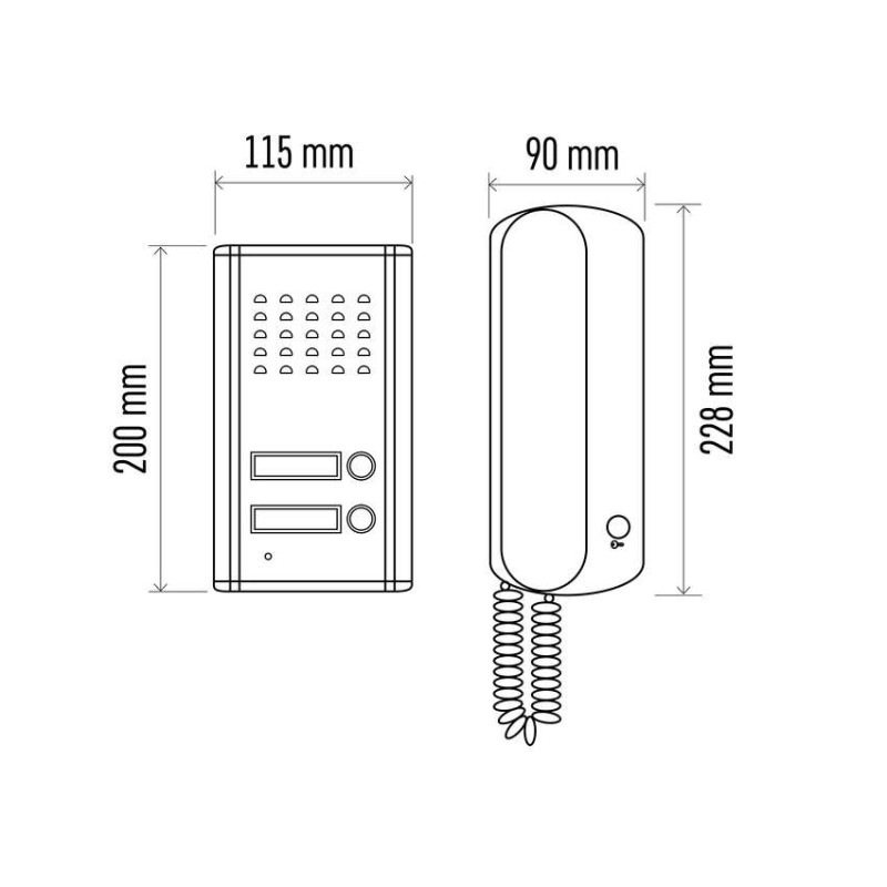 Sada domáceho audio vrátnika H1086, 2 účastníci