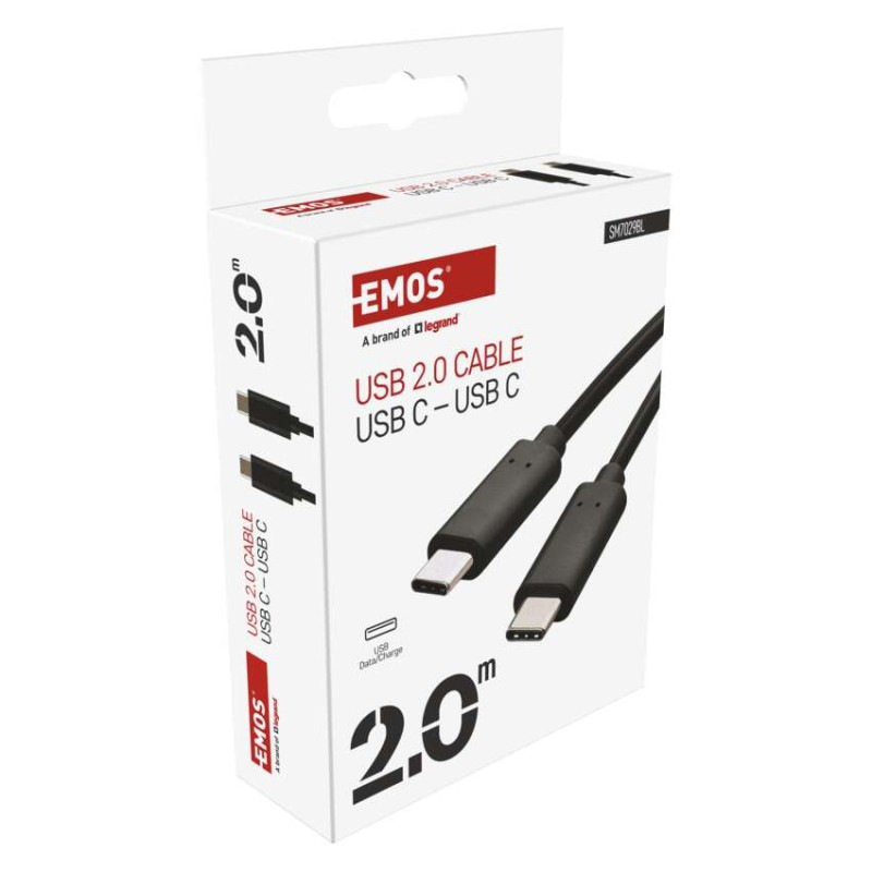 Nabíjací a dátový kábel 2.0 USB-C / USB-C, 2 m, čierny 5