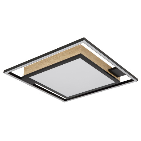 Stropné svietidlo kov čierny matný, MDF imitácia dreva, akryl biely, stmievateľné, niekoľko úrovní p 2