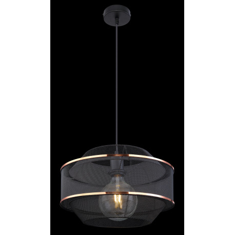 Závesné svietidlo, kov čierny a zlatý, Ø350, V:1500, bez žiarovky 1xE27, max. 60W 230V 8